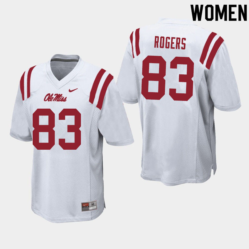 Chase Rogers Ole Miss Rebels NCAA Women's White #83 Stitched Limited College Football Jersey IIE1558RQ